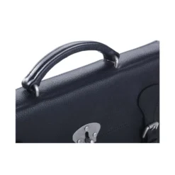 Cartable Homme Cuir à Lanières Serrure Brass Noir Grainé -Magasin De Bexley 01095007 cartable ii lanieres serrure brass 5