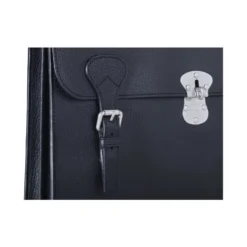 Cartable Homme Cuir à Lanières Serrure Brass Noir Grainé -Magasin De Bexley 01095007 cartable ii lanieres serrure brass 6