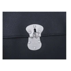 Cartable Homme Cuir à Lanières Serrure Brass Noir Grainé -Magasin De Bexley 01095007 cartable ii lanieres serrure brass 7
