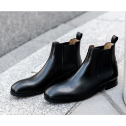 Chelsea Boots Cuir Homme Noir - BERGAME PATIN -Magasin De Bexley 0112300k bergamepatin noir 10