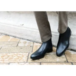 Chelsea Boots Cuir Homme Noir - BERGAME PATIN -Magasin De Bexley 0112300k bergamepatin noir 6