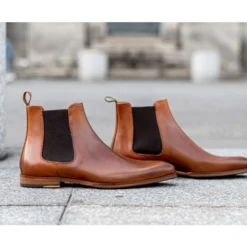 Chelsea Boots Cuir Homme Cognac Patiné - BERGAME PATIN -Magasin De Bexley 0112305a bergame patin cognac patine 10