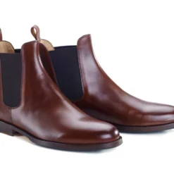 Chelsea Boots Cuir Homme Châtaigne Patiné - FLAGER PATIN -Magasin De Bexley 01135007 flager patin chataigne patine 2