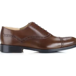 Richelieu Homme Châtaigne Patiné Semelle Cuir Avec Patin - HILCOTT PATIN