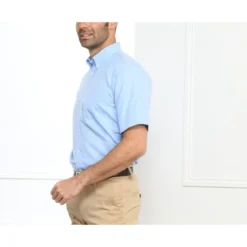 Chemise Bleue Carreaux Fins Blancs - Poche - CLAYN MC -Magasin De Bexley 01158009 claynmc bleu clair et blanc 3