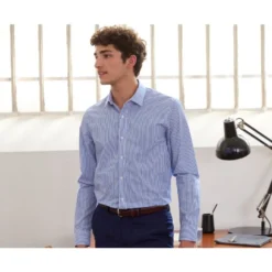 Chemise Coton Rayée Bleu Et Blanc - MAXIMILIEN