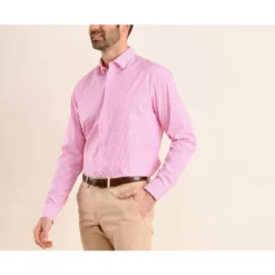 Chemise Coton Rayée Rose Et Blanc - MAXIMILIEN -Magasin De Bexley 0116302p maximilien rose et blanc 4