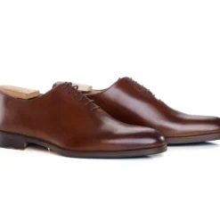 Richelieu Homme Châtaigne Patiné Semelle Cuir Avec Patin - PETER PATIN -Magasin De Bexley 01181007 peter patin chataigne patine 2