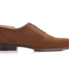 Richelieu Homme Velours Cognac Semelle Cuir Avec Patin - PETER PATIN -Magasin De Bexley 01181011 peter patin velours cognac 1