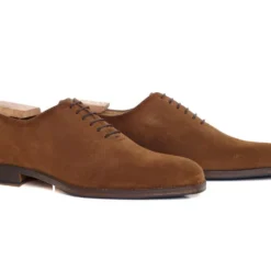 Richelieu Homme Velours Cognac Semelle Cuir Avec Patin - PETER PATIN -Magasin De Bexley 01181011 peter patin velours cognac 2