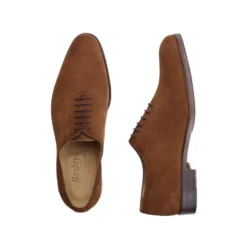 Richelieu Homme Velours Cognac Semelle Cuir Avec Patin - PETER PATIN -Magasin De Bexley 01181011 peter patin velours cognac 3
