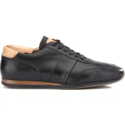 Sneakers Noir Patiné Cuir Homme - BUCKENDERRA