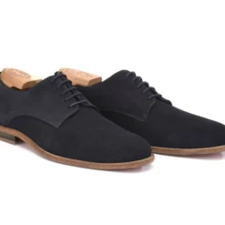 Derbies Homme Velours Marine Semelle Cuir - HILPERTON -Magasin De Bexley 01207016 hilperton velours marine 1