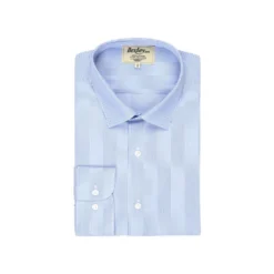 Chemise à Fines Rayures Bleues - Col Français - AUBERTIN CLASSIC -Magasin De Bexley 0121800f aubertinclassic bleu ocean et blanc 1