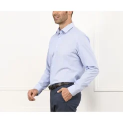 Chemise à Fines Rayures Bleues - Col Français - AUBERTIN CLASSIC -Magasin De Bexley 0121800f aubertinclassic bleu ocean et blanc 3