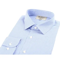 Chemise à Fines Rayures Bleues - Col Français - AUBERTIN CLASSIC -Magasin De Bexley 0121800f aubertinclassic bleu ocean et blanc 5