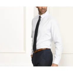 Chemise Blanche Coton Popeline Tramée - FIACRE -Magasin De Bexley 01219004 fiacre blanc 3