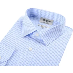 Chemise Blanche à Carreaux Bleus Clairs - Col Français - ALFIERO 13 Chemise Blanche à Carreaux Bleus Clairs - Col Français - ALFIERO -Magasin De Bexley 01225009 alfiero bleu clair et blanc 5