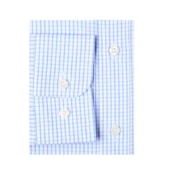 Chemise Blanche à Carreaux Bleus Clairs - Col Français - ALFIERO 14 Chemise Blanche à Carreaux Bleus Clairs - Col Français - ALFIERO -Magasin De Bexley 01225009 alfiero bleu clair et blanc 6