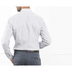 Chemise Blanche Imprimée Motifs Bleus - Col Français - BERANGER -Magasin De Bexley 0122705i beranger blanc et bleu 4