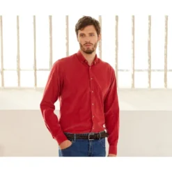 Chemise En Velours Corail Foncé - WAYNE