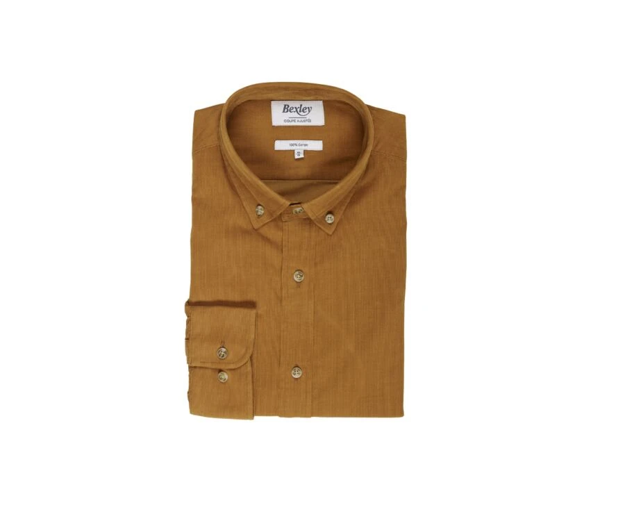 Chemise En Velours Caramel - WAYNE 6 Chemise En Velours Caramel - WAYNE – Image 4