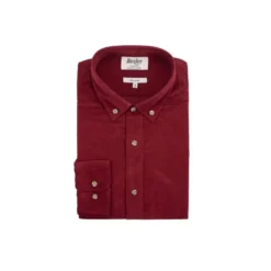 Chemise En Velours Rouge Sombre - WAYNE -Magasin De Bexley 0123108v wayne rouge sombre 1
