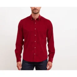 Chemise En Velours Rouge Sombre - WAYNE
