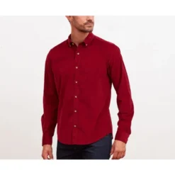 Chemise En Velours Rouge Sombre - WAYNE -Magasin De Bexley 0123108v wayne rouge sombre 4
