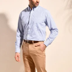 Chemise Coton Blanche à Carreaux Bleus - Poche - SCOTT -Magasin De Bexley 0123400a scott bleu et blanc 4