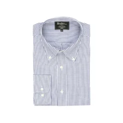 Chemise Coton Blanche Carreaux Marine - Poche - SCOTT -Magasin De Bexley 0123400y scott navy et blanc 1