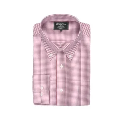 Chemise Coton Blanche Carreaux Rouge - Poche - SCOTT -Magasin De Bexley 01234085 scott blanc et rouge 1