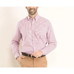 Chemise Coton Blanche Carreaux Rouge - Poche - SCOTT