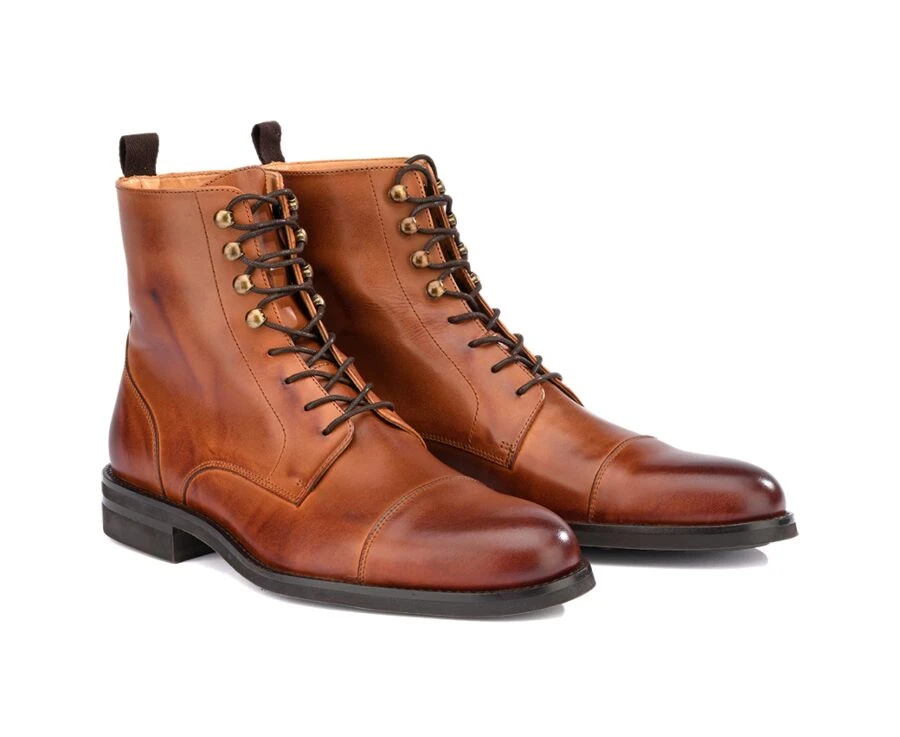 Derby Boots Homme à Lacets Châtaigne Patiné - ENFIELD II GOMME CITY 4 Derby Boots Homme à Lacets Châtaigne Patiné - ENFIELD II GOMME CITY – Image 2