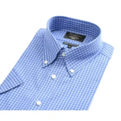 Chemise Bleue à Carreaux Blancs - Poche - TRAVIS MC -Magasin De Bexley 0126700a travis mc bleu et blanc 2