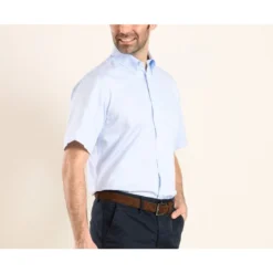 Chemise Coton Bleu Pâle - Col Américain - PATRICK MC -Magasin De Bexley 01269004 patrick mc blanc 4 1