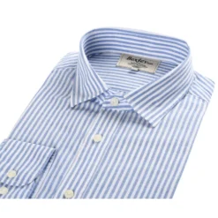 Chemise Coton Et Lin Rayures Bleues Et Blanches - EDIBERT -Magasin De Bexley 0127600a edibert bleu et blanc 2