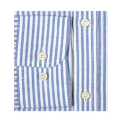 Chemise Coton Et Lin Rayures Bleues Et Blanches - EDIBERT -Magasin De Bexley 0127600a edibert bleu et blanc 3