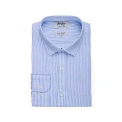 Chemise Coton Et Lin Rayures Bleu Ciel Et Blanc - EDIBERT -Magasin De Bexley 0127603p edibert bleu ciel et blanc 4 bis
