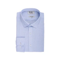 Chemise Coton Et Lin Bleu Clair Et Liseré Blanc - EDIBERT -Magasin De Bexley 012760d0 edibert bleu clair et lisere blanc 4 bis