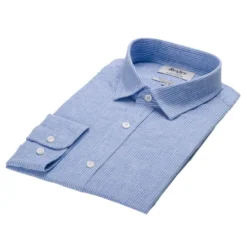 Chemise Coton Et Lin Bleu Et Liseré Blanc - EDIBERT -Magasin De Bexley 012760d1 edibert bleu et lisere blanc 5 bis