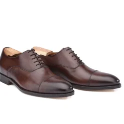 Richelieu Homme Chocolat Patiné Semelle Cuir - WINFORD -Magasin De Bexley 0130900a winford chocolat patine 2