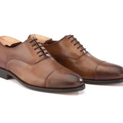 Richelieu Homme Cognac Patiné Semelle Cuir - WINFORD -Magasin De Bexley 0130905a winford cognac patine 1