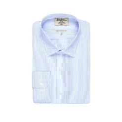 Chemise Blanche à Rayures Bleues - GEOFFROY -Magasin De Bexley 0132705i geoffroy blanc et bleu 1