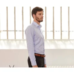 Chemise Blanche à Rayures Bleues - GEOFFROY -Magasin De Bexley 0132705i geoffroy blanc et bleu 3bis