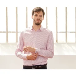 Chemise Blanche à Rayures Rouges - GEOFFROY