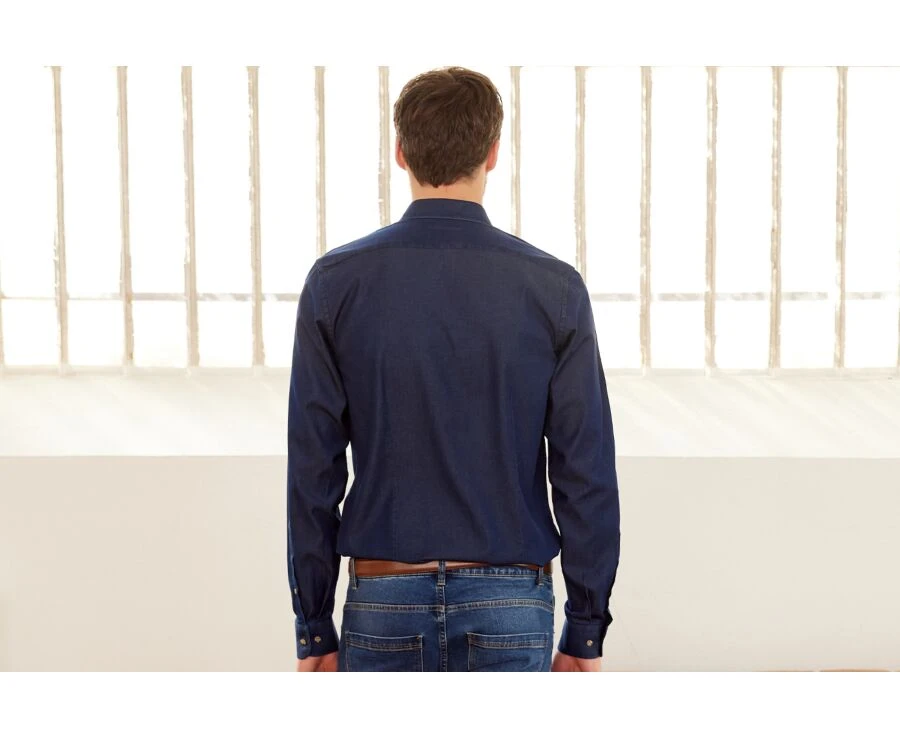 Chemise Jean Denim Indigo Foncé - JACQUEMIN 4 Chemise Jean Denim Indigo Foncé - JACQUEMIN – Image 2