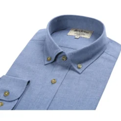 Chemise Flanelle Bleu Chiné - Poche Poitrine - ALEXANDER -Magasin De Bexley 0133301s alexander bleu chine 5
