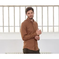 Chemise Flanelle Caramel - Poche Poitrine - ALEXANDER