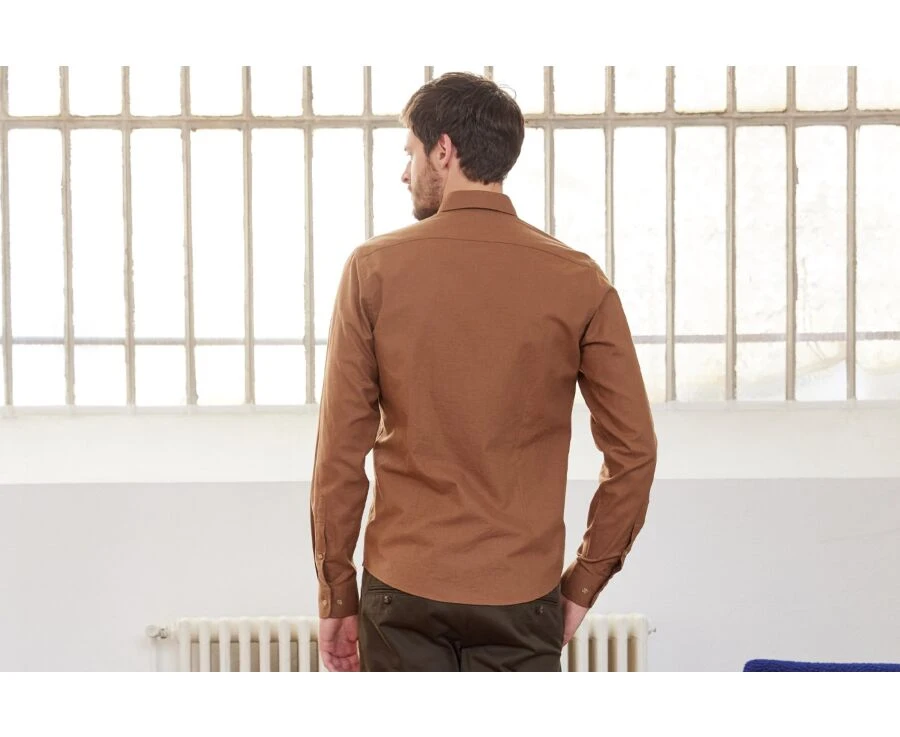 Chemise Flanelle Caramel - Poche Poitrine - ALEXANDER 4 Chemise Flanelle Caramel - Poche Poitrine - ALEXANDER – Image 2